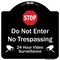 Signmission Designer Series-Do Not Enter 24 Hour Video Surveillance Heavy-Gauge Aluminum, 18" H, BW-1818-9982 A-DES-BW-1818-9982 - alternate 1